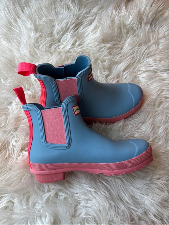 Hunter Shoes - Hunter blue and pink short boots